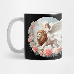 Angel on a lion Mug